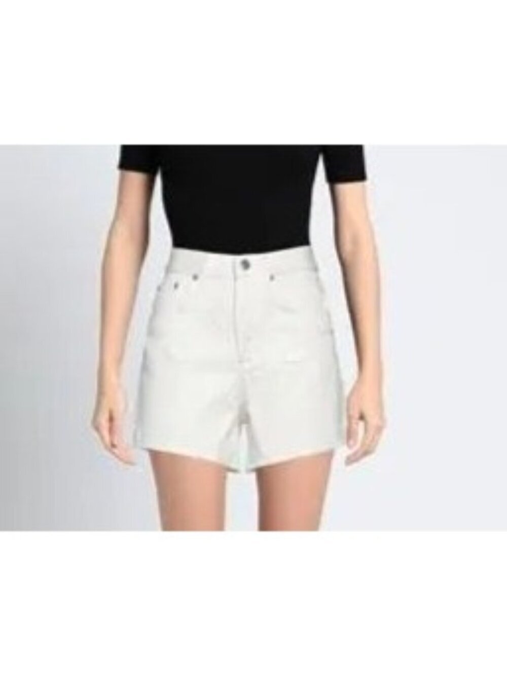 MAJE White Denim High Waist Shorts Size 34 XS